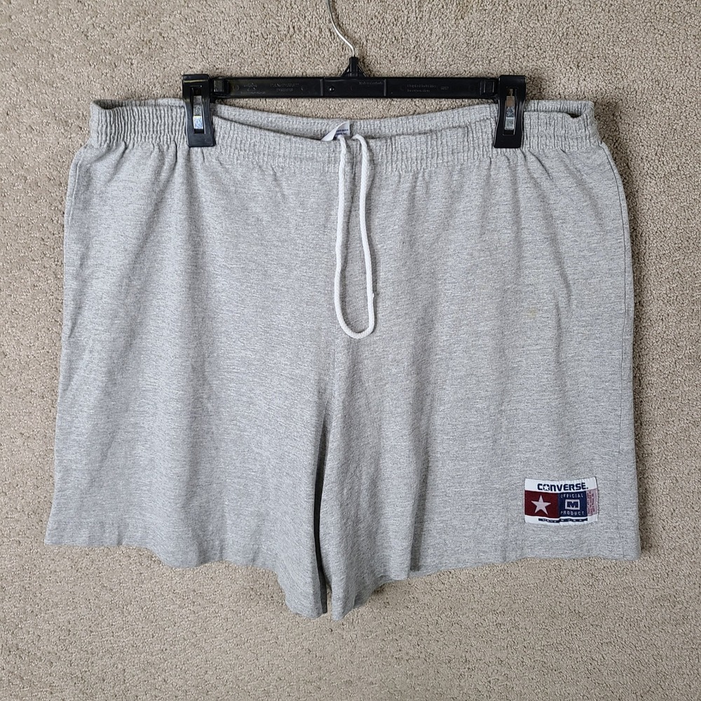Vintage Converse All Star‎ Short Mens Medium Gray Jersey Knit Made in USA 90s
